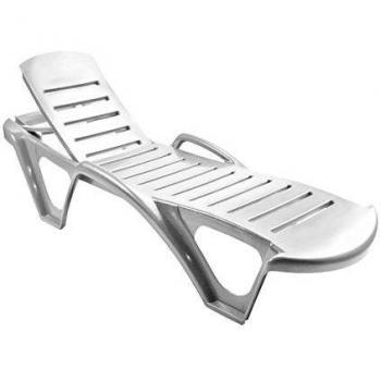 Tumbona apilable 195X72Xh43. Blanca