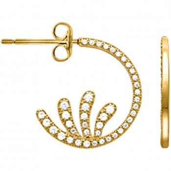 Elegante Creolen „Sissi“ – 20 mm in Weißgold