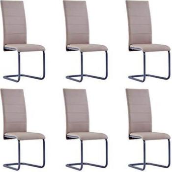 Set de Sillas Voladizas para Comedor 6 Piezas Capuchino