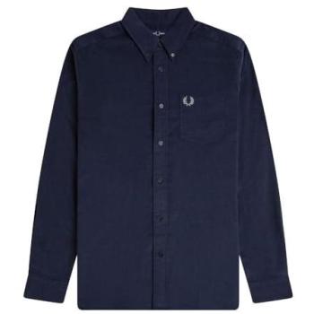 Premium Cotton Fred Perry Cord Shirt, Blue