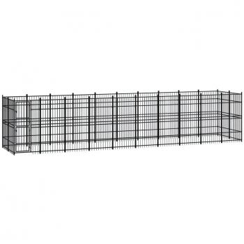 Chenil en acier pour chiens 18,43 m²