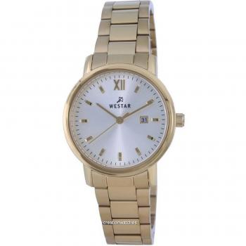 Orologio Westar da donna con quadrante argento e dettagli dorati, quarzo 40245 GPN 102