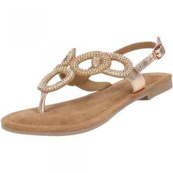 Lazamani Leder/Textil Sandalen für Damen