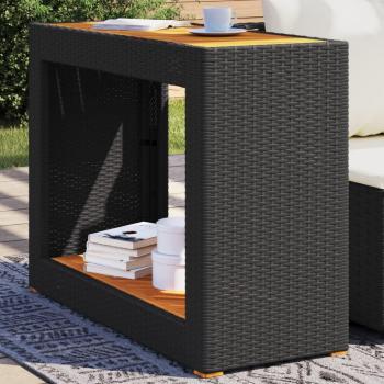 Mesa Jardinera Tapa Ratán Negro 100x40x75