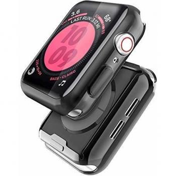 Misxi 2er Pack Hülle für Apple Watch Serie 6 / SE / Series 5 / Series 4 mit Displayschutz 40mm, HD ultradünne Rundum Schutzhülle für iWatch (1 klar + 1 schwarz)