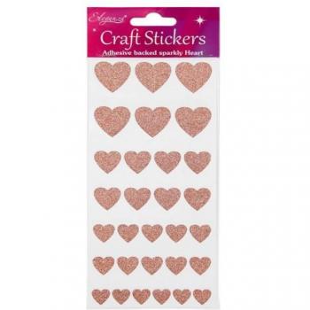 Glamorous Glitter Hearts Stickers (30 Pack)
