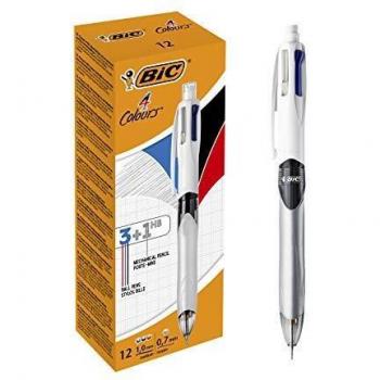 Bic 4 Colour Multifunction Black/Blue/Red/Pencil Pack of 12