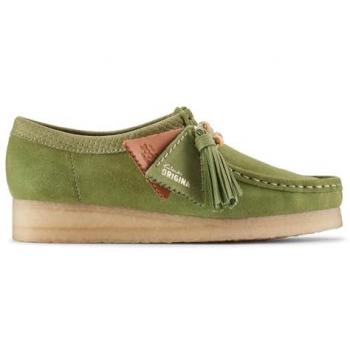 Wallabee Verde Clarks Donna con Stringhe Casual