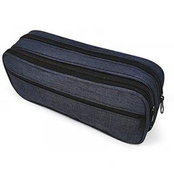 Trousse rectangulaire 2 compartiments bleu marine