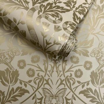 Holden Decor Metallic Mirrored Floral Wallpaper