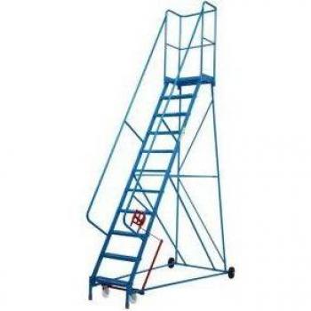 Atlas Mobile Step with 11 Treads and Platf (Fort, 3750h x 1080w x 2090d mm, Blue Mesh)