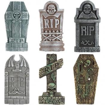 Decoraciones Reutilizables de Lápida UNOMOR, 6 Accesorios de Halloween