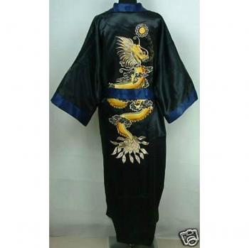 Chinese Style Reversible Dragon Bathrobe for Men