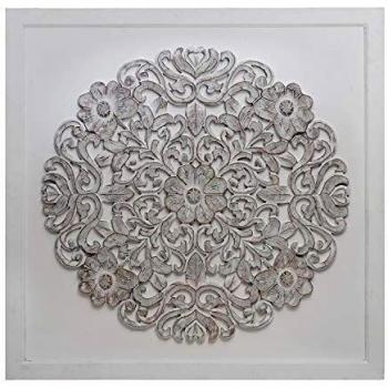 Menzzo Tête de lit 140 cm bois blanc et vintage noir (14 × 14 × 3 cm)