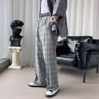 Blazer Carreaux « Panache Urbain » + Pantalon Social Gris/Kaki