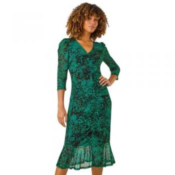 Peignoir Roman Vert mi-long en maille