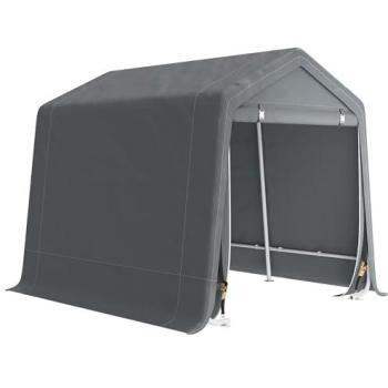 Cobertizo de Jardín Outsunny en Gris – 240x200x202 cm, Resistente al Agua