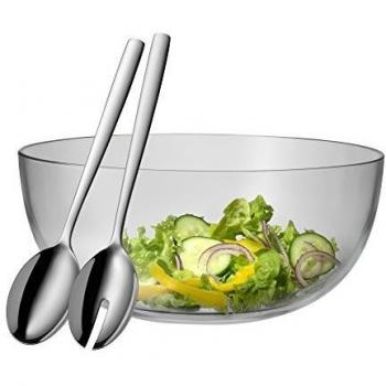 WMF Taverno Salat-Glasset (Ø 30 cm) mit Edelstahl-Cromargan-Besteck