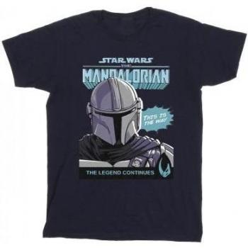 Maglietta nera in cotone per ragazze The Mandalorian, Star Wars, copertina fumetto, taglia 12-13