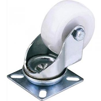 Draper 65497 SWL 70 kg Swivel Plate Fixing Nylon Wheel, 75 mm