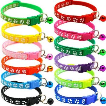 Cat Collar with Quick Release Buckle and Bell, Fits 19-32cm