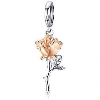Collana Rosa 3D Argentata