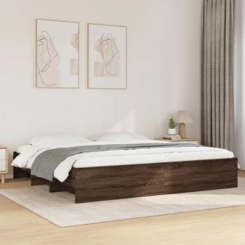 VidaXL 180x200 cm Bed Frame Brown Oak Super King without Mattress
