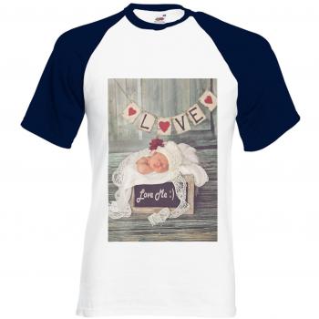 Mini Navy/White “I Love You” Tee