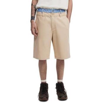 Pantaloni Bermuda Desigual Uomo Cotone Bianco 36 a Vita Doppia