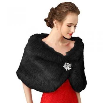 Velours Noir – Ensemble Mariage Fausse Fourrure