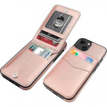Funda Cartera de Cuero para iPhone 13 con Compartimento para Tarjetas