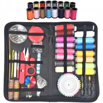 RFWIN Compact 138-Item Sewing Essentials Pack – Threads, Needles, Pins