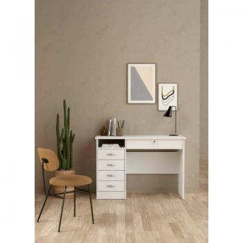 Dmora Scrivania a cinque cassetti colore bianco 109 x 75 x 48 cm