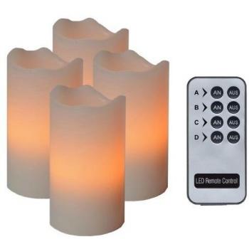 LED Candles Avorio – pacchetto da 4 con telecomando