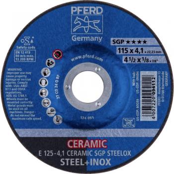 Pferd SGP Steelox Ceramic Grinding Wheel E 125-4.1