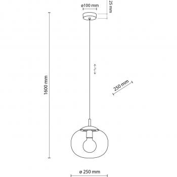 Brown-Transparent Glass Pendant Light