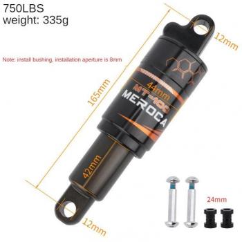 CATAZER amortiguador trasero para MTB, accesorio con resorte de aceite, longitudes 125/150/165/190mm, carga máxima 750/850/1000 libras