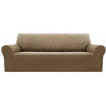 Deconovo Housse de Canapé 3 Places Extensible Jacquard Taupe