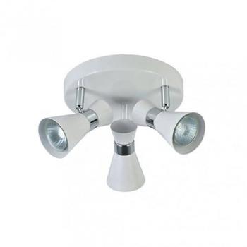 Bianco-Cromo Maximo Lampada Soffitto 3 Faretti per Bagno Fabrilamp