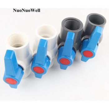 Adaptador de tanque de agua acuático 1” PVC con válvula de bola y mango azul