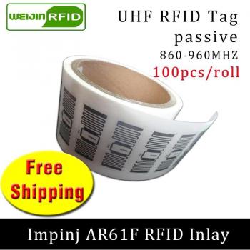 UHF‑RFID‑Aufkleber 915 MHz, 860–960 MHz, EPC‑6C, Impinj Monza R6 – 100 Stück
