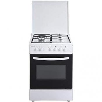 OCEANIC OCEACM6060W8 – Cuisinière à Table Mixte, Gaz ou Électrique, 4 Foyers, Four 65 L, Blanc