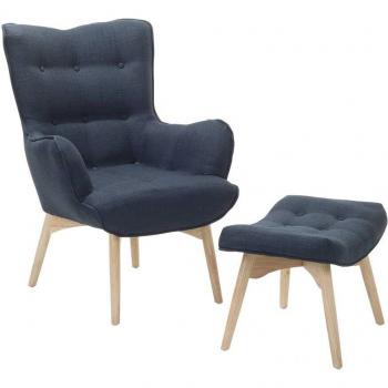 Tufted Back Blue Velvet Chesterfield Armchair