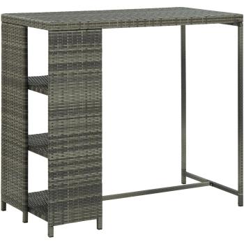 Gris Tresse Studio – Table haute de bar avec rangement 120×60×110 cm