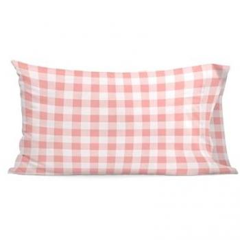 Funda de almohada Happyfriday Basic Kids Vichy Rosa 50 x 75 cm