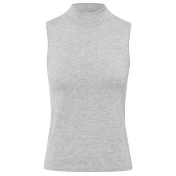 Zero Stehkragen Stricktop Damen Mittelgrau Melange Größe 34