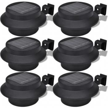 Set di 6 luci solari per grondaie nere