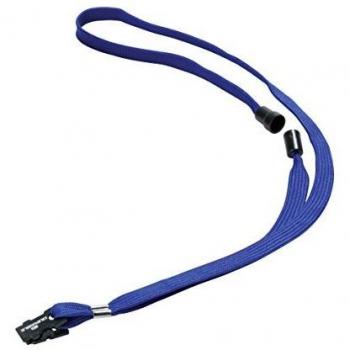 Durable Textile Lanyard Blue 10mm with Safety Release