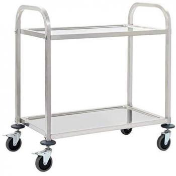 VidaXL Stainless Steel Kitchen Trolley 2-Tier 96.5x55x90 cm