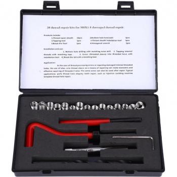 Set de réparation de filetage M8x1 en acier inoxydable 20 pièces